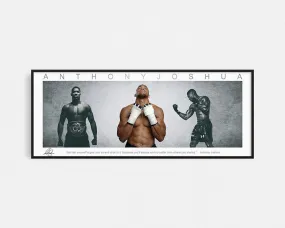 ANTHONY JOSHUA PANORAMIC COLLAGE PRINT SIGNED FRAMED WINGS