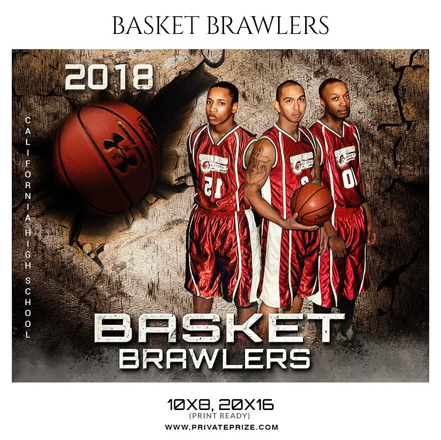 Basket Brawlers Theme Sports Photography Template