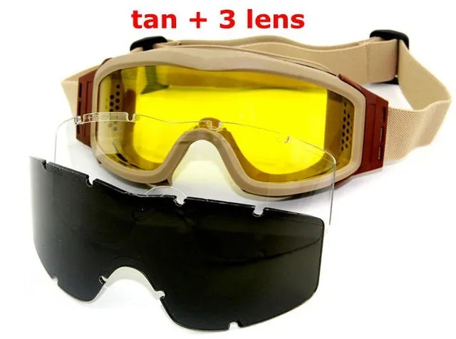 Black Tan Green Airsoft Tactical Goggles USMC Tactical Sunglasses Glasses Army Airsoft Paintball Goggles