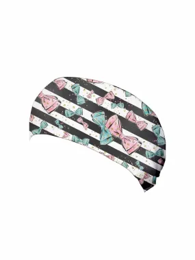 BOWS AND STRIPES WIDE STRETCHY HEADBAND