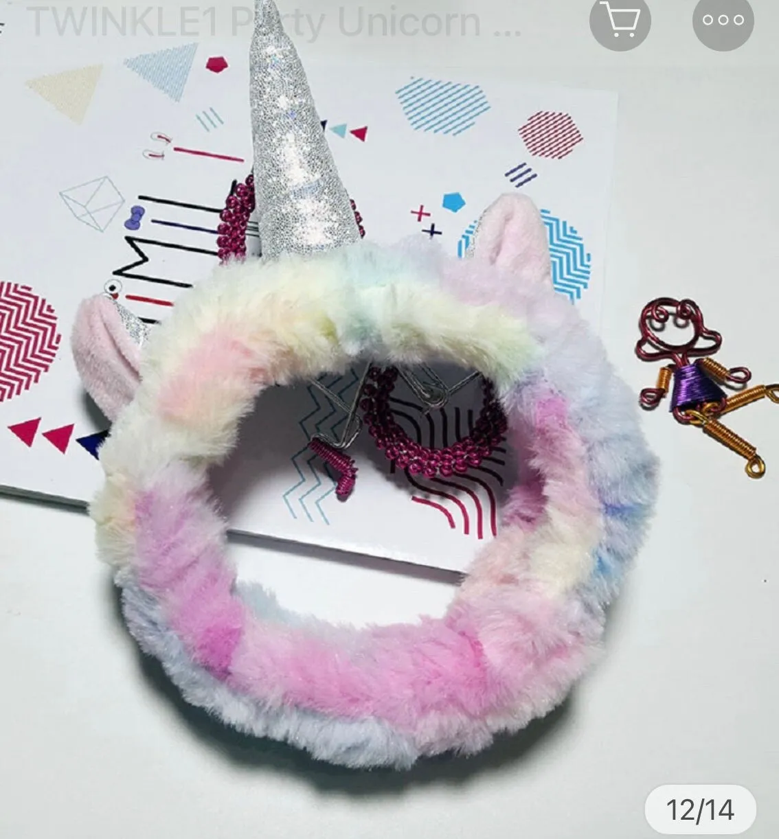 Cute Lovely Unicorn Fuzzy Hairband Makeup Skincare Headband Washing Face for Girls & Women