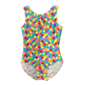 Ditto Dancewear Gym Leotard w/matching Scrunchie - Geo Diamonds