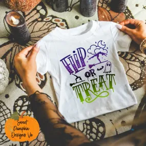 Flip or Treat Halloween Gymnastics Shirt for Kids