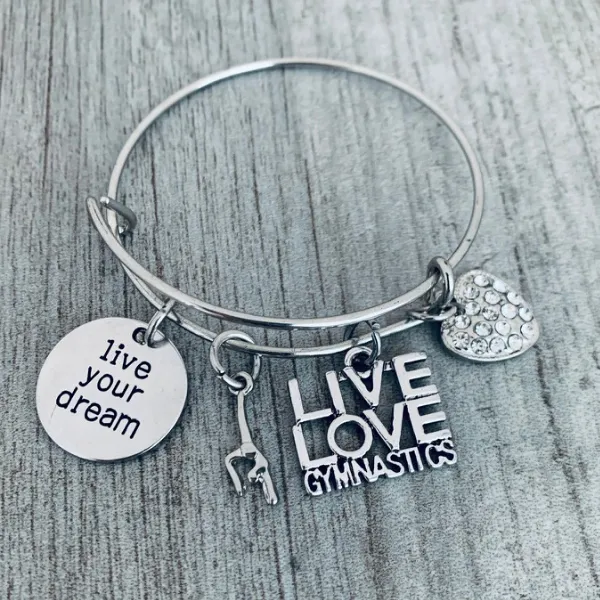 Gymnastics Bangle Bracelet - Live Your Dream