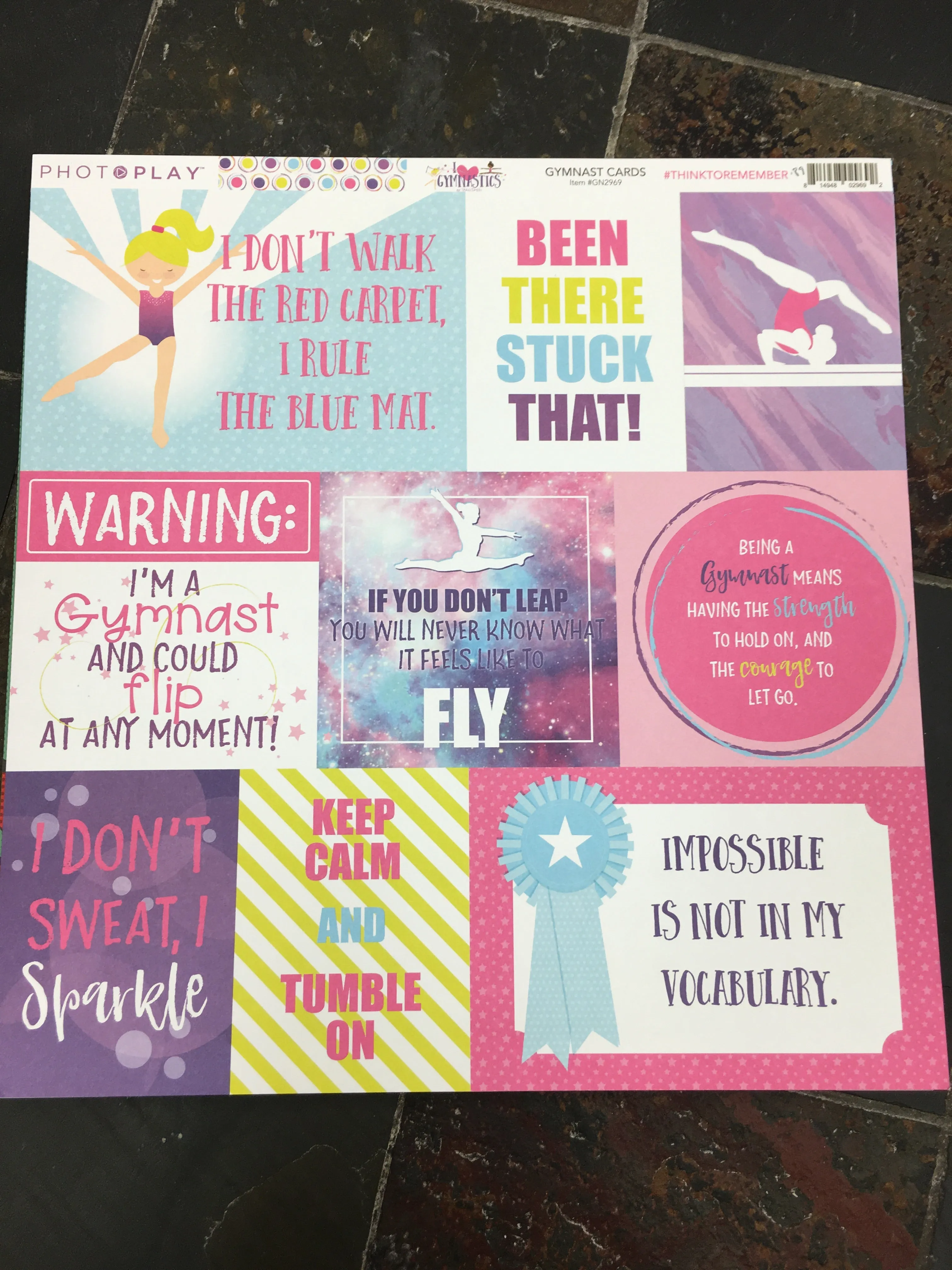 gymnastics cards - I Love Gymnastics - paper