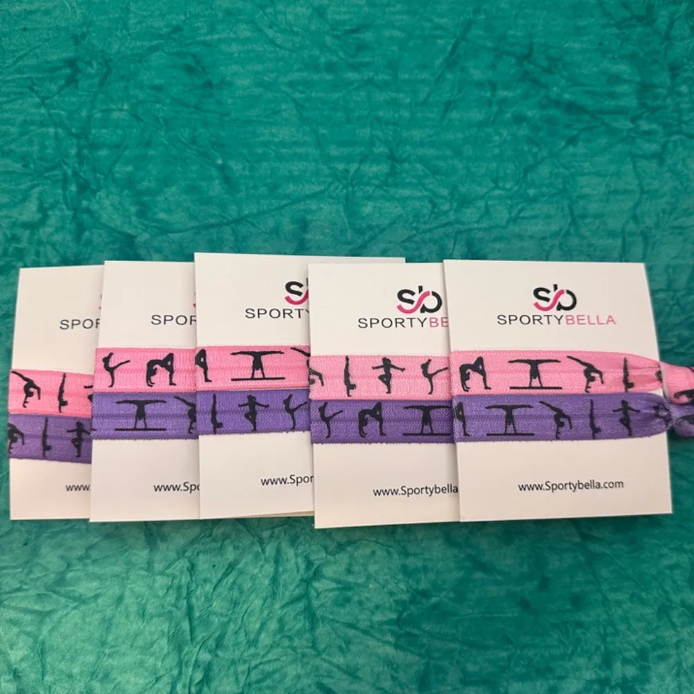 Gymnastics Hair Ties - Purple Pink