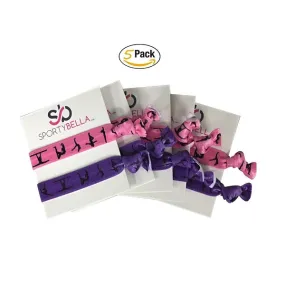 Gymnastics Hair Ties - Purple Pink