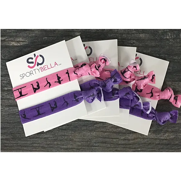 Gymnastics Hair Ties - Purple Pink