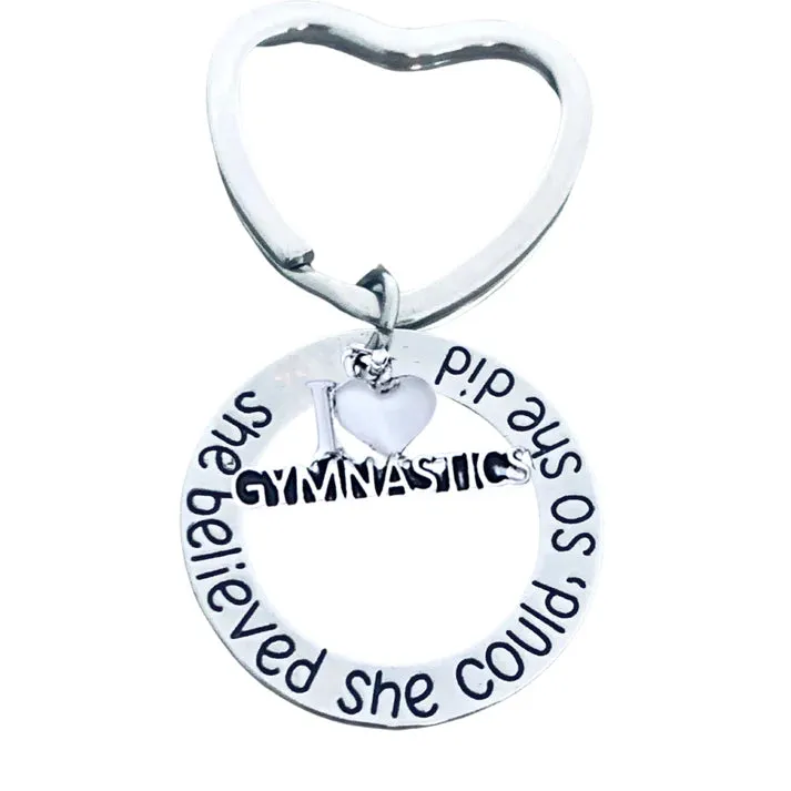 Gymnastics Keychain- She Believed She Could So She Did