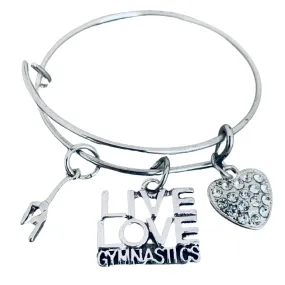 Gymnastics Live Love Bangle Bracelet