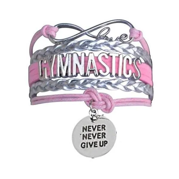 Gymnastics Never Give Up Infinity Bracelet- 13 Colors