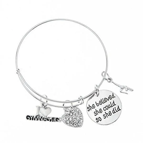 Gymnastics She Believed She Could So She Did Bangle Bracelet