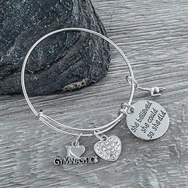 Gymnastics She Believed She Could So She Did Bangle Bracelet