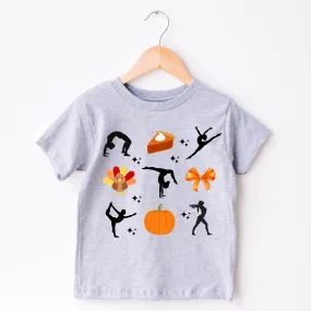 Gymnastics Thanksgiving Coquette Bow Shirt for Kids