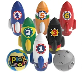 Kids Rocket Bowling Set Indoor Play Game Sports Toys