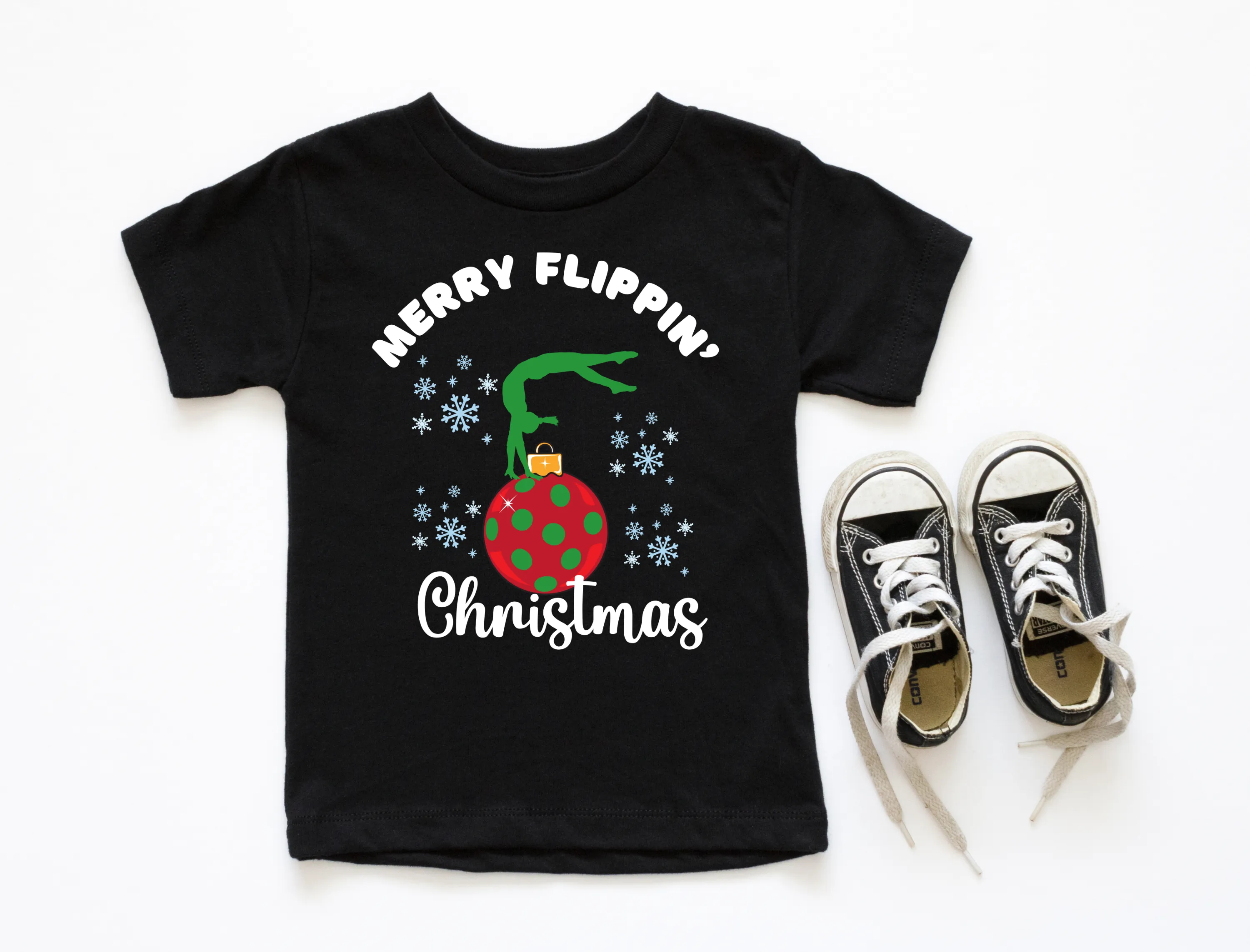 Merry Flippin Christmas | Gymnastics Christmas Shirt for Kids