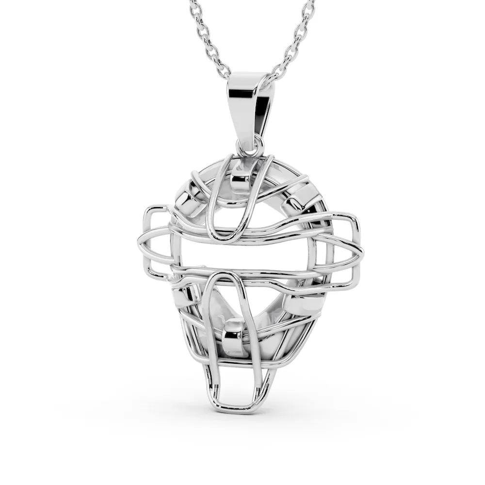 Mini Baseball Catchers Mask Necklace | Stainless Steel