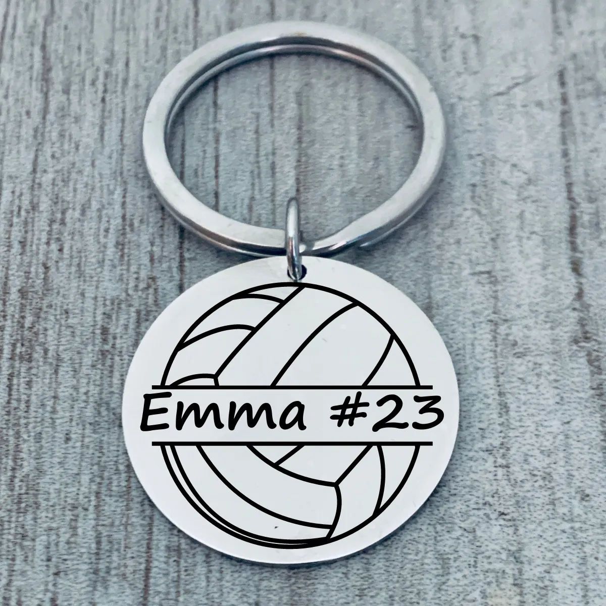 Personalized Engraved Volleyball Keychain