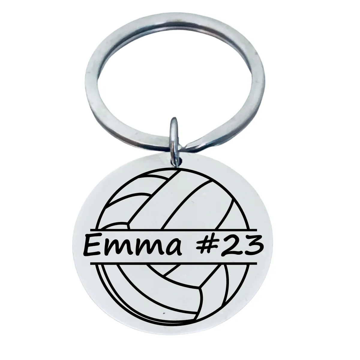 Personalized Engraved Volleyball Keychain