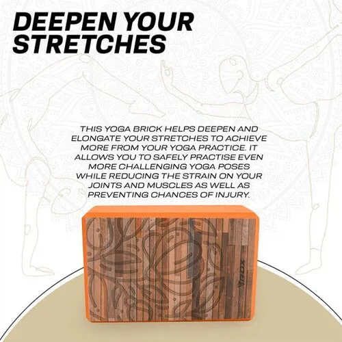 RDX High Density EVA Foam Yoga Block- Non-Slip (Orange)