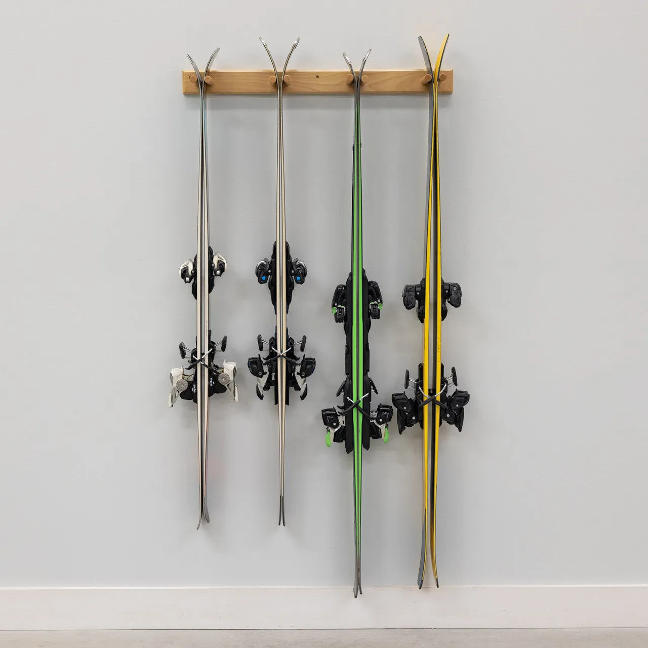 Snowbird Ski Storage Wood Rack | Holds 4 Pairs of Skis