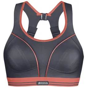 Ultimate Run Grey Coral Sports Bra - Shock Absorber