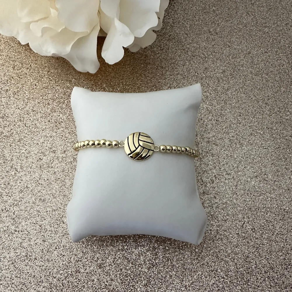 Volleyball 14k Gold Beaded Bracelets