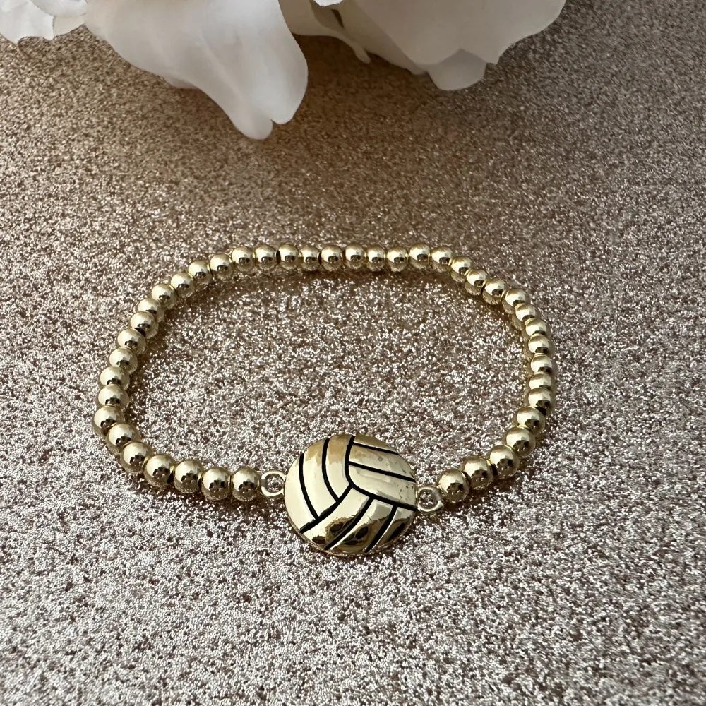 Volleyball 14k Gold Beaded Bracelets