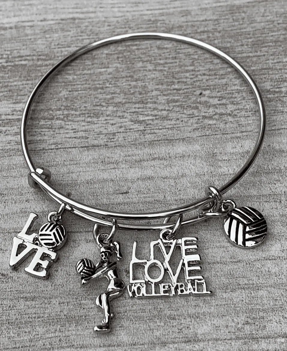 Volleyball Bangle Bracelet