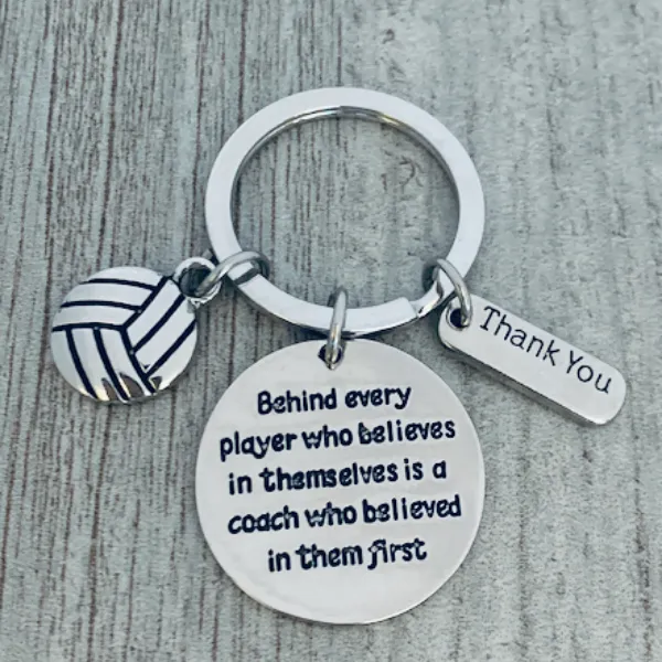 Volleyball Coach Keychain, Behind Every Player