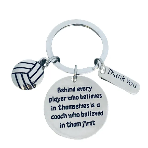 Volleyball Coach Keychain, Behind Every Player