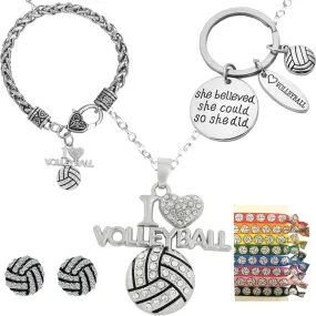 Volleyball Girl Gifts Set, Volleyball Girl Necklace, Volleyball Girl Bracelet, Volleyball