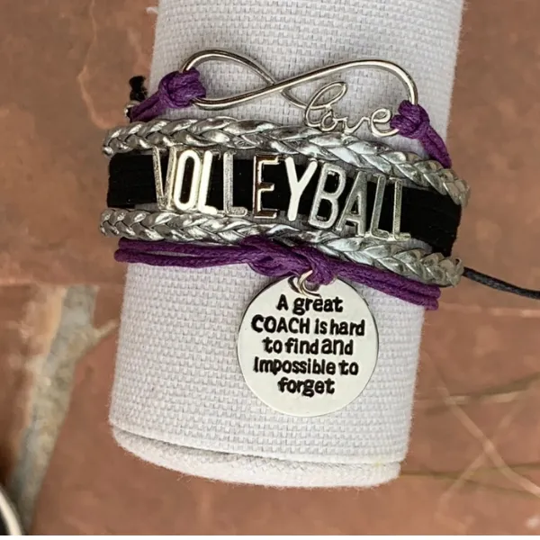 Volleyball Great Coach is Hard to Find  Bracelet - Pick Your Team Colors