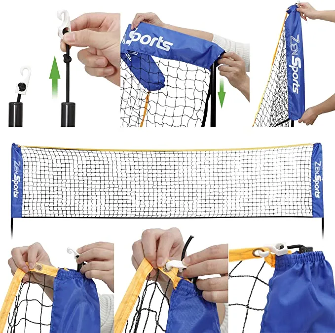 ZENY™ High Portable Badminton Net Beach Volleyball Tennis Sports Training Net Set,10FT*5FT